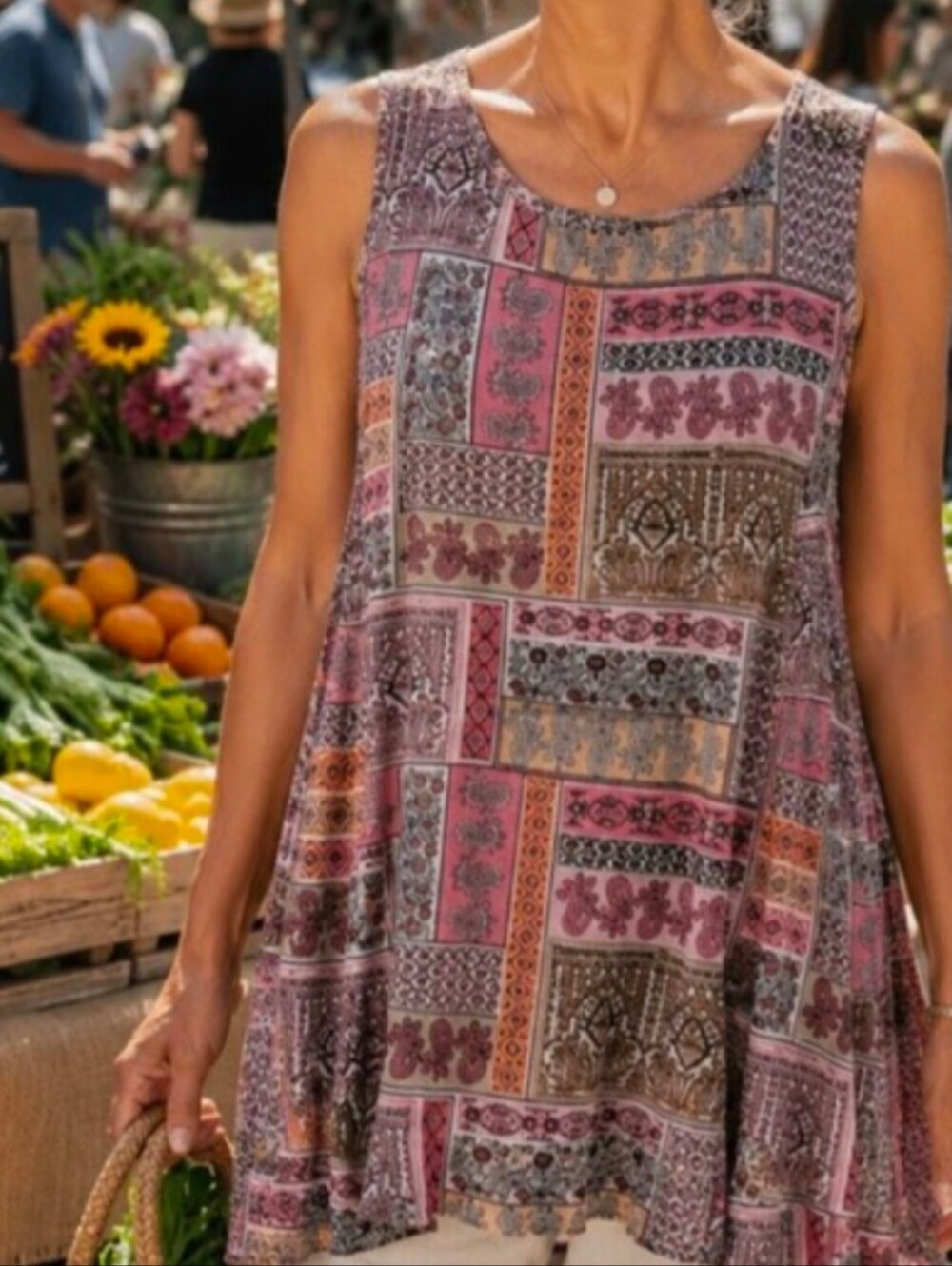 J.Jill | Women's Medium | Sleeveless Tunic Style with Flowy One Tier Hem